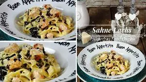 Sahne-Lachs Pasta mit Spinat Rezept von Alexandra´s Food Lounge