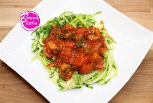 Zucchini-Nudeln mit Shrimps Rezept von Eat Clean - Burcu´s Kitchen