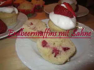 Erdbeermuffins mit Sahne Rezept von Lila Kuchen
