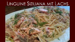 Linguine-Siziliana mit geplanktem Lachs | BBQ & Grill Rezept von Rurtalgriller