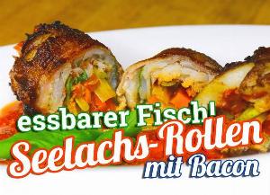 Seelachs-Röllchen mit Speck Rezept von ALIEN-BBQ